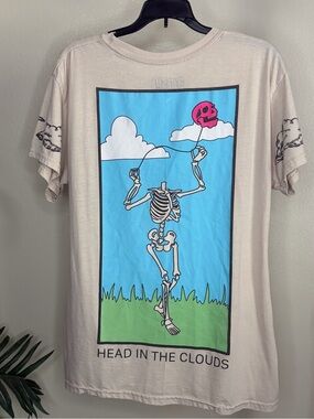 Fresh Laundry Head in the Clouds Skeleton Graphic Tee Mens